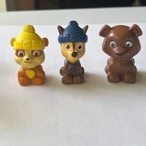 Lot of 3 PAW Patrol Winter Rescue Arctic Snow Pups 2" Chase Rubble & Brown Bear